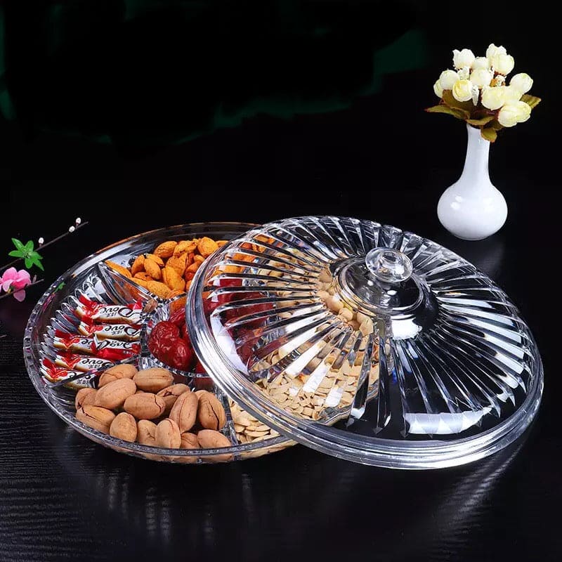 Modern Creative Crystal Dried Fruit Tray Grid with Cover, Transparent Dried Fruit Box, Acrylic Plate Fruit Basin Dry Candy Dish Modern Creative Crystal Dried Fruit Tray Grid with Cover, Transparent Dried Fruit Box, Acrylic Plate Fruit Basin Dry Candy Dish